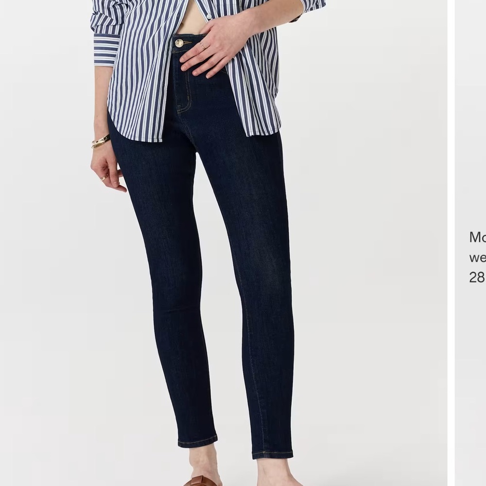 Quince 25” Bella Stretch Skinny Jeans Deep Rinse Dark Wash Organic Cotton